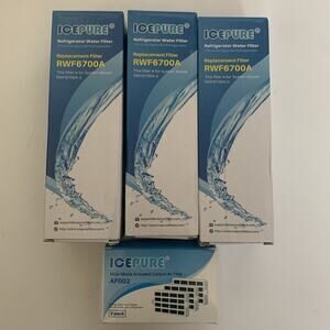 IcePure Refrigerator Water Filter RWF6700A (Lot Of 3) & AF002 Air Filter